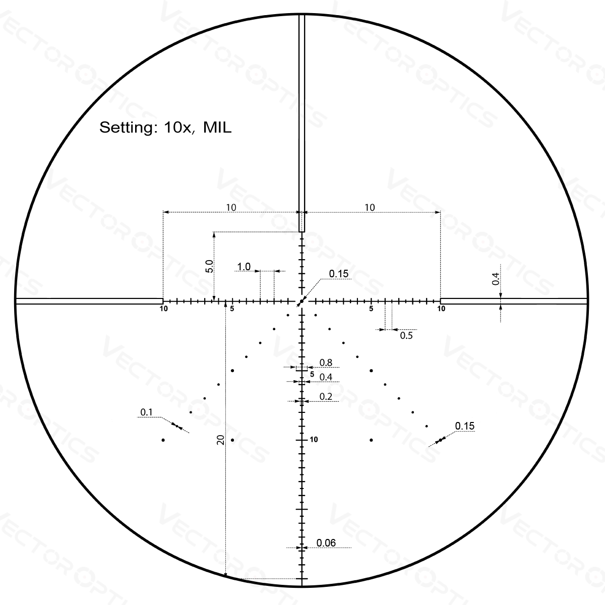 Vector Optics Veyron 10x44 SFP visor de rifle compacto 